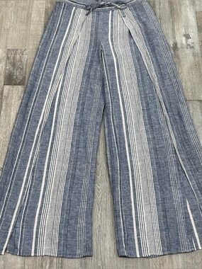 Blue and White Linen Pants